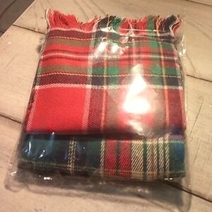 Plaid Scarf with Fringe